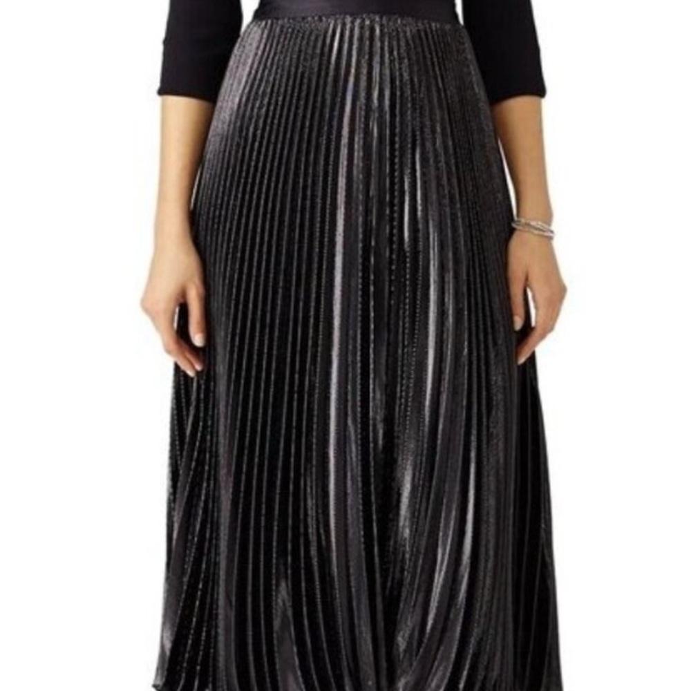 Diane Von Furstenberg Shimmering Black Midi Skirt